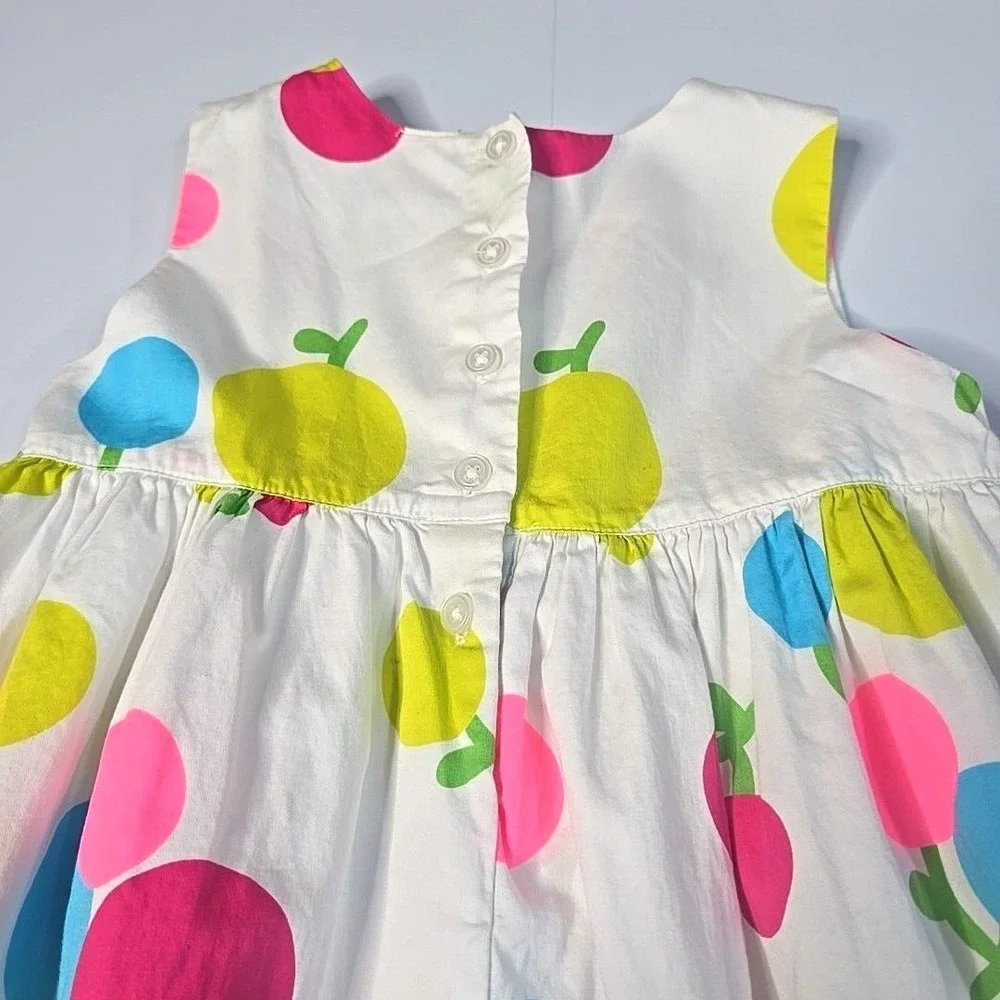 Carter's White Bubble Print Floral Waist Sleeveless‎ Dress Girls 6 Summer Preppy